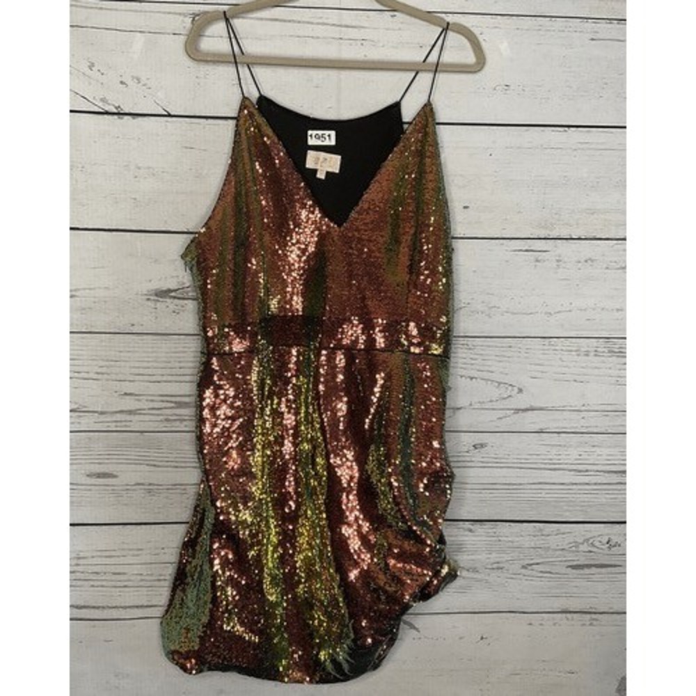 Club London Gold Homecoming Sequinned Evening Cami Mini Dress‎ Women 20 China